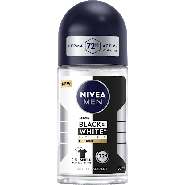 Antitranspirant Deo Roll-on Black & White Invisible Epic Night NIVEA MEN