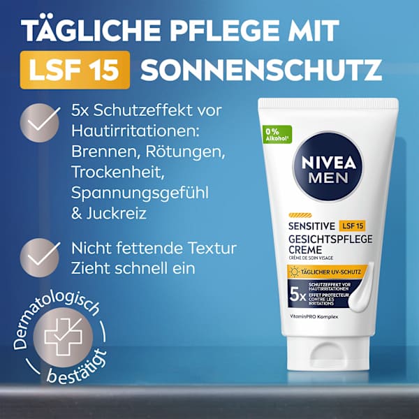 Gesichtscreme Sensitive LSF 15 NIVEA MEN