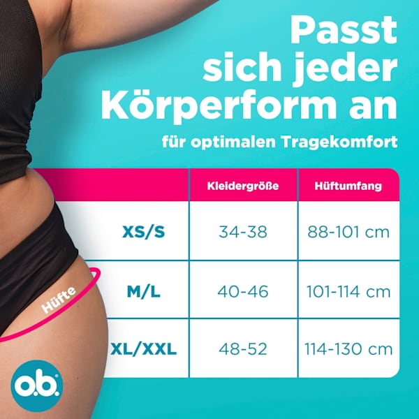 Periodenunterwäsche Slip schwarz Gr. XS/S o.b.