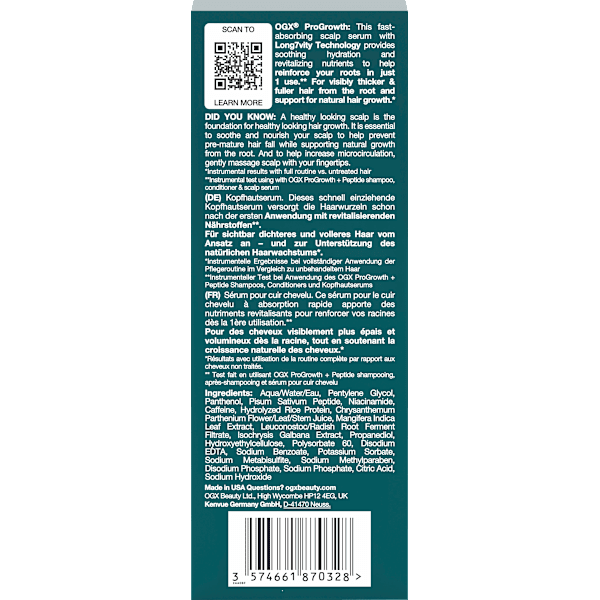 Scalp Serum ProGrowth + Peptide OGX