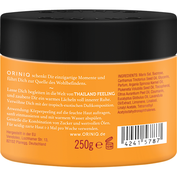 Körperpeeling Thailand Feeling Zucker, Argan- & Sacha Inchi Öl ORINIQ