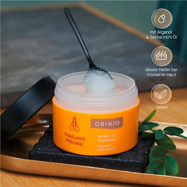 Körperpeeling Thailand Feeling Zucker, Argan- & Sacha Inchi Öl ORINIQ