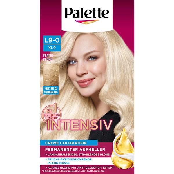 Haare Aufheller L9-0/XL9 Platin Blond Palette Intensive Color Creme