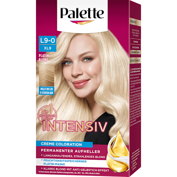 Haare Aufheller L9-0/XL9 Platin Blond Palette Intensive Color Creme