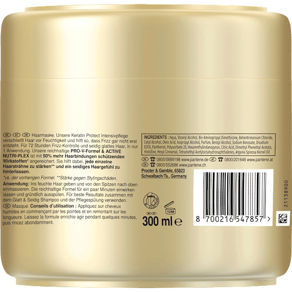 Haarmaske Keratin Protect, Glatt & Seidig PANTENE PRO-V