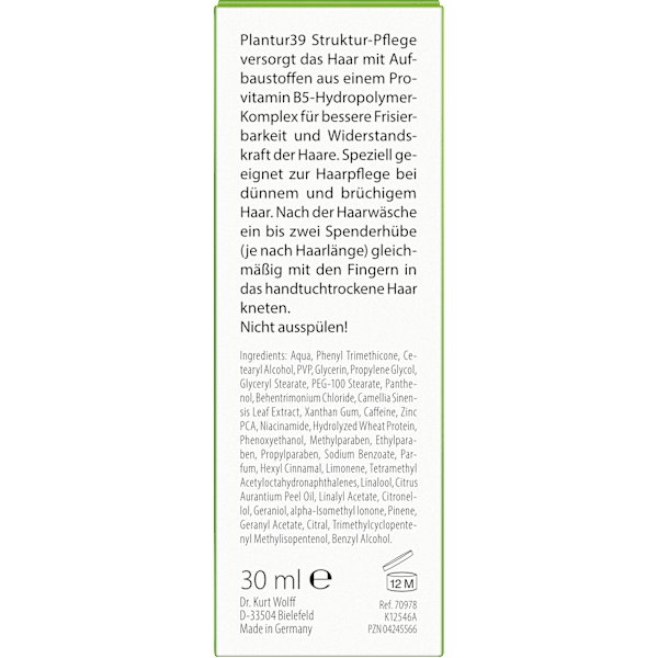 Haarkur Struktur-Pflege Plantur 39