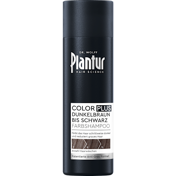Farbshampoo Color Plus Dunkelbraun bis Schwarz Plantur
