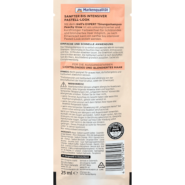 Tönungsshampoo Peachy Glow réell‘e EXPERT