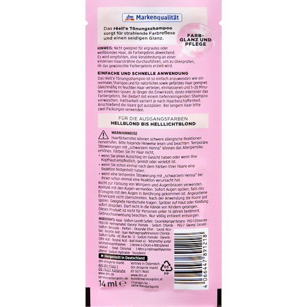 Tönungsshampoo 8.7 Karamellblond réell‘e