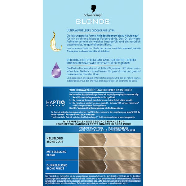 Haare Aufheller Ultra L100 Eisblond Schwarzkopf Blonde