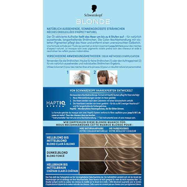 Strähnchen Set M1 Schwarzkopf Blonde