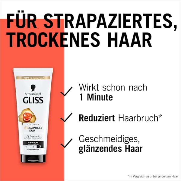 Haarkur Total Repair 1 Min Express-Kur Schwarzkopf GLISS