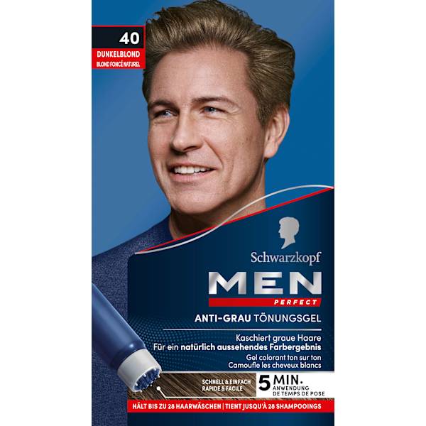 Intensivtönung Anti-Grau-Gel 40 Dunkelblond Schwarzkopf Men Perfect