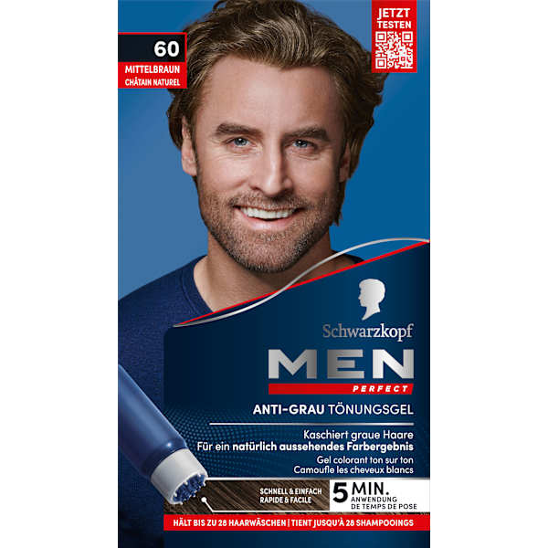Intensivtönung Anti-Grau-Gel 60 Mittelbraun Schwarzkopf Men Perfect