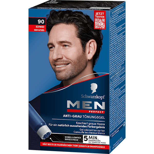 Intensivtönung Anti-Grau-Gel 90 Schwarz Schwarzkopf Men Perfect