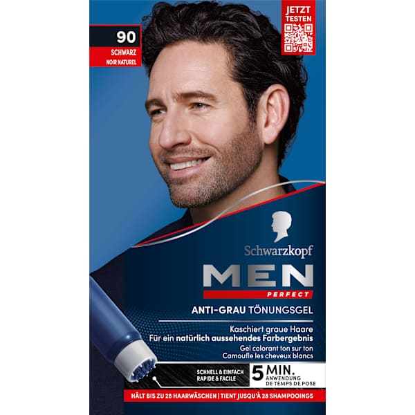 Intensivtönung Anti-Grau-Gel 90 Schwarz Schwarzkopf Men Perfect