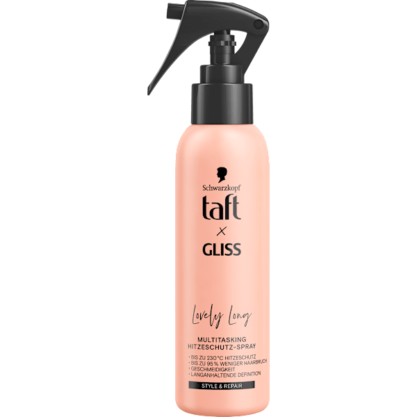 Hitzeschutzspray taft x Gliss Lovely Long Schwarzkopf taft