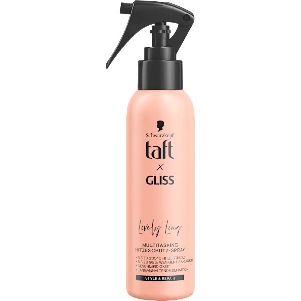 Hitzeschutzspray taft x Gliss Lovely Long Schwarzkopf taft