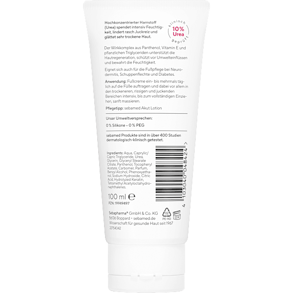 Fußcreme Trockene Haut Urea Akut sebamed