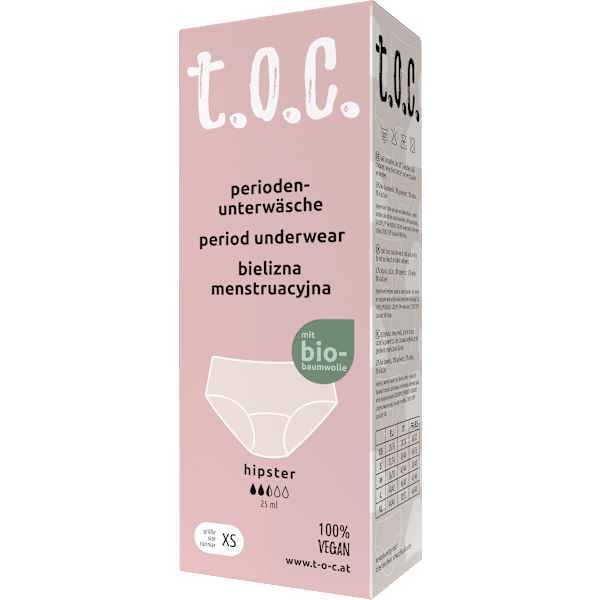 Periodenunterwäsche Hipster schwarz Gr. XS t.o.c.