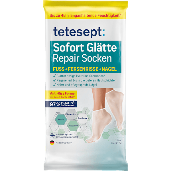 Fußmaske Socken, Sofort Glätte Repair (1 Paar) tetesept