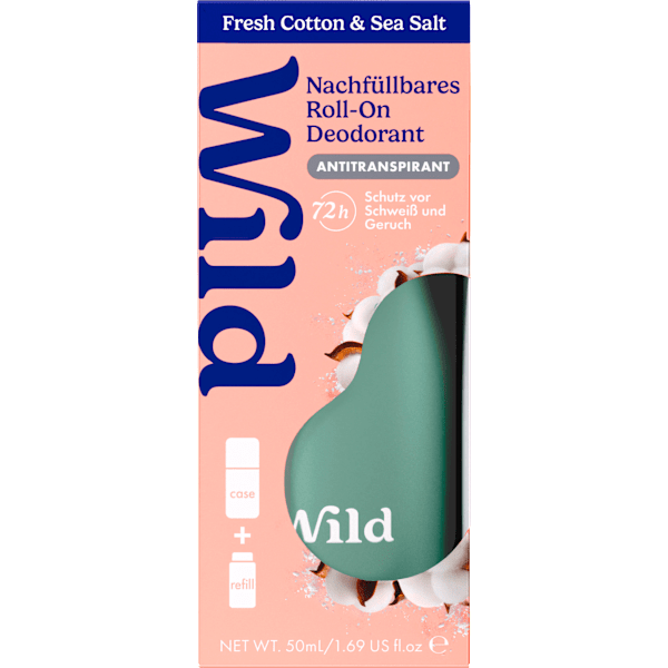 Antitranspirant Deo Roll-on Fresh Cotton & Sea Salt + Nachfüllpack Wild