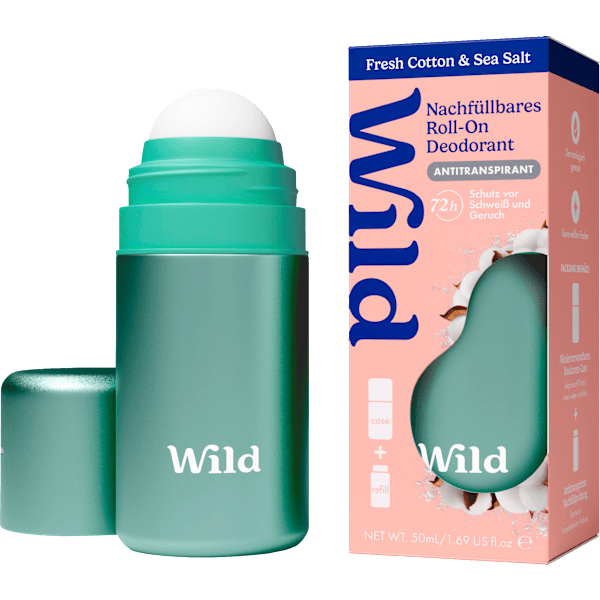 Antitranspirant Deo Roll-on Fresh Cotton & Sea Salt + Nachfüllpack Wild