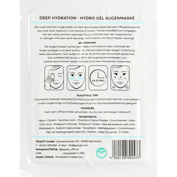 Augenpads Deep Hydration (1 Paar) Yeauty