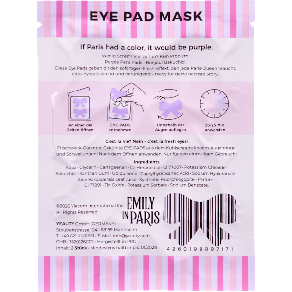 Augenpads Emily in Paris Bakuchiol Bow (1 Paar) Yeauty