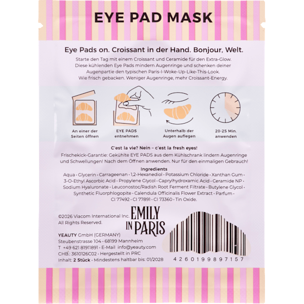 Augenpads Emily in Paris Ceramide Croissant (1 Paar) Yeauty